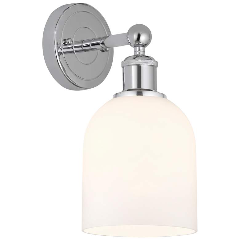 Image 1 Edison Bella 11.75" High Polished Chrome Sconce With Glossy White Shad
