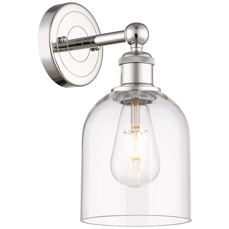 Image 1 Edison Bella 11.75" High Polished Nickel Sconce With Clear Shade
