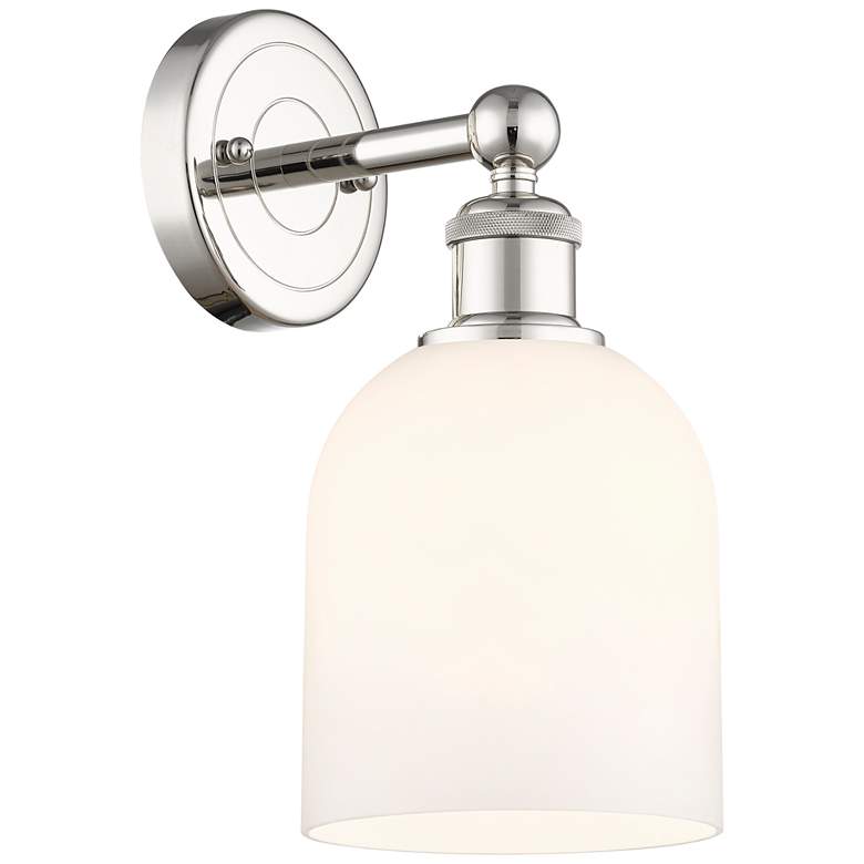 Image 1 Edison Bella 11.75" High Polished Nickel Sconce With Glossy White Shad
