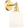 Edison Bella 11.75" High Satin Gold Sconce With Glossy White Shade