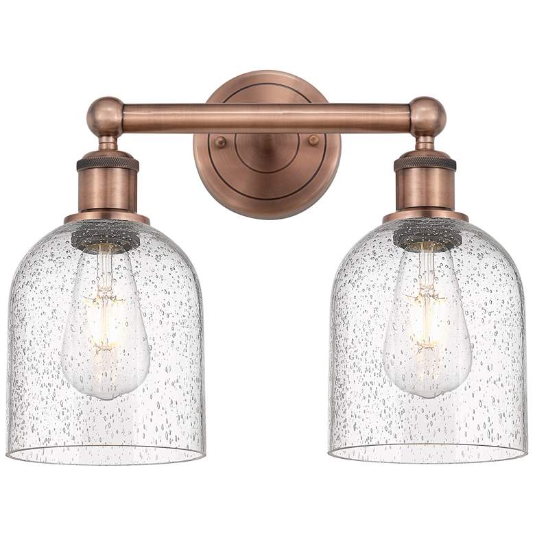 Image 1 Edison Bella 14.5" Wide 2 Light Antique Copper Bath Light With Seedy S