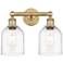 Edison Bella 14.5" Wide 2 Light Brushed Brass Bath Light With Clear Sh