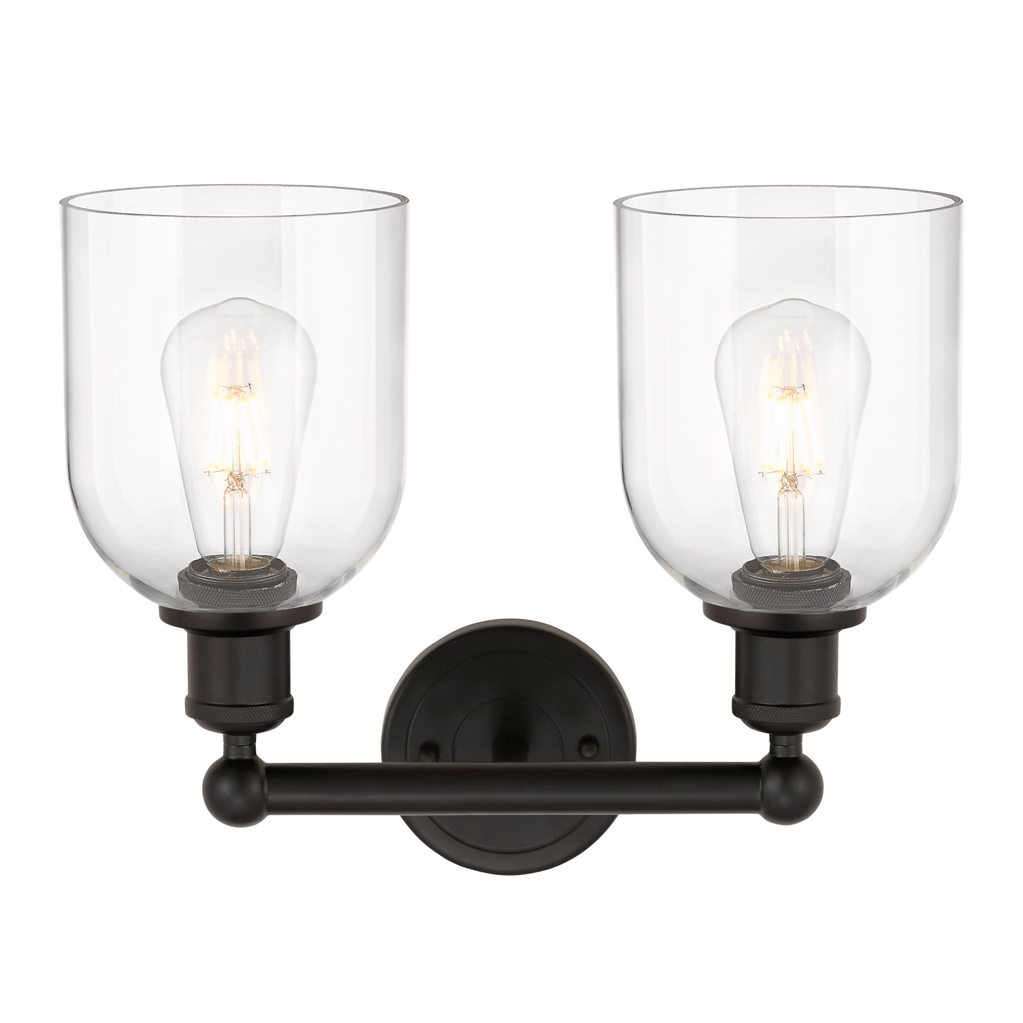 Image 2 Edison Bella 14.5" Wide 2 Light Oil Rubbed Bronze Bath Light w/ Clear  more views
