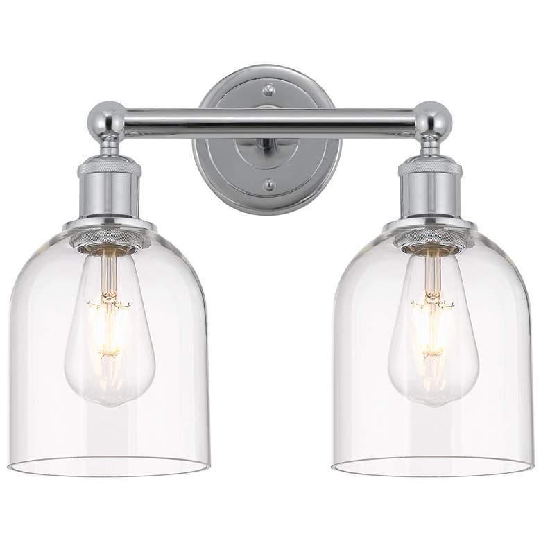 Image 1 Edison Bella 14.5" Wide 2 Light Polished Chrome Bath Light With Clear