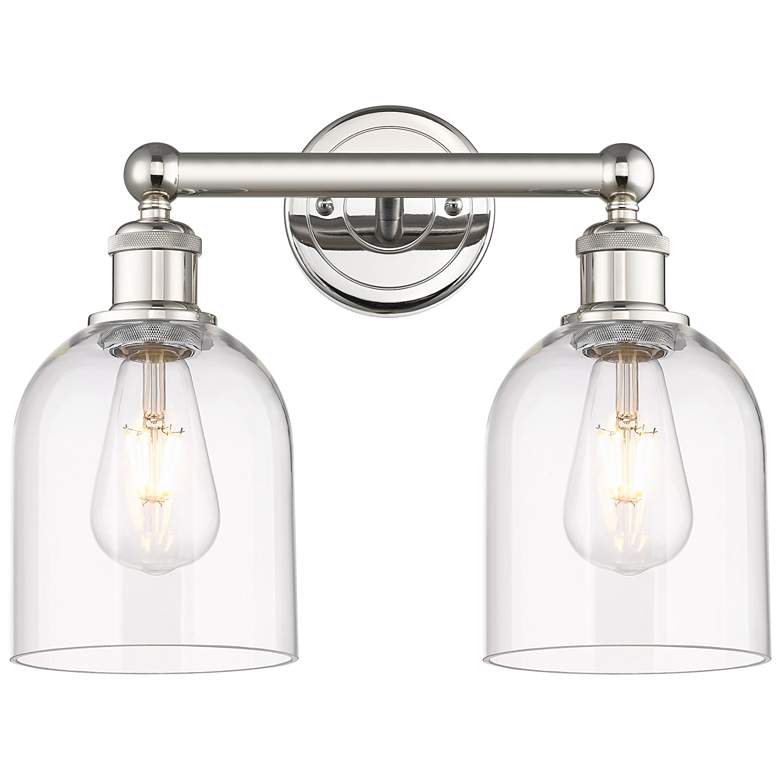 Image 1 Edison Bella 14.5" Wide 2 Light Polished Nickel Bath Light With Clear