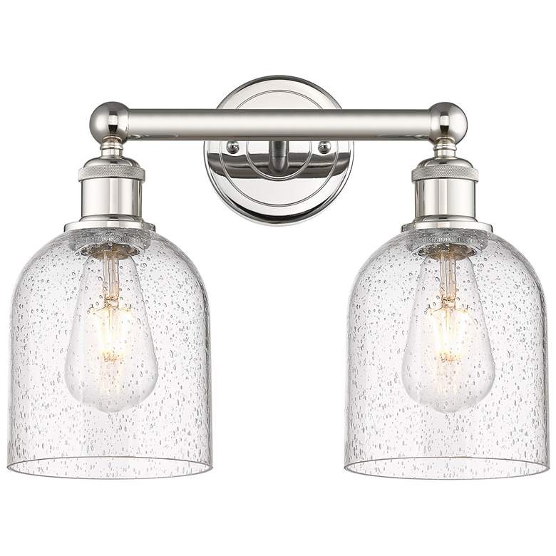 Image 1 Edison Bella 14.5" Wide 2 Light Polished Nickel Bath Light With Seedy