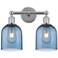 Edison Bella 14.5"W 2 Light Chrome Bath Light w/ Princess Blue Shade