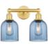 Edison Bella 14.5"W 2 Light Satin Gold Bath Light w/ Princess Blue Sha