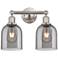Edison Bella 14.5"W 2 Light Satin Nickel Bath Light w/ Light Smoke Sha