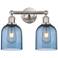 Edison Bella 14.5"W 2 Light Satin Nickel Bath Light w/ Princess Blue S
