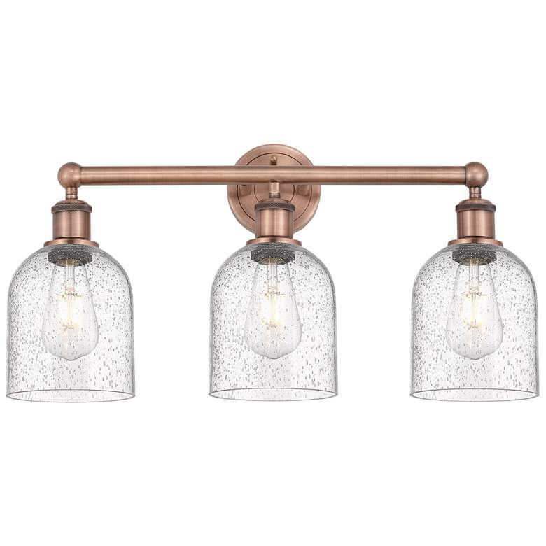 Image 1 Edison Bella 23.5" Wide 3 Light Antique Copper Bath Light With Seedy S