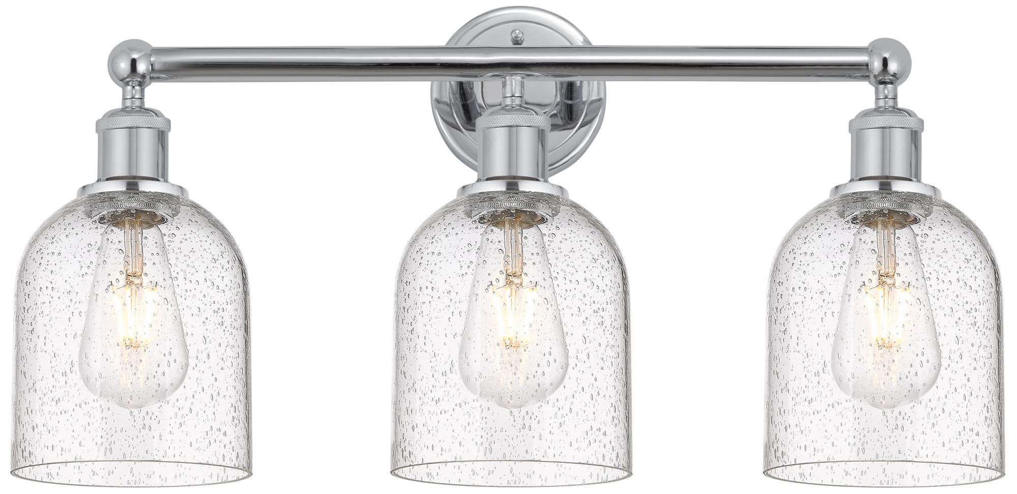 Edison Bella 23.5" Wide 3 Light Polished Chrome Bath Light With Seedy