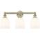 Edison Bella 23.5"W 3 Light Antique Brass Bath Light w/ Glossy White S