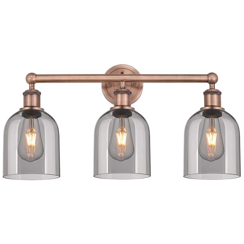 Image 1 Edison Bella 23.5"W 3 Light Antique Copper Bath Light w/ Light Smoke S