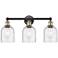 Edison Bella 23.5"W 3 Light Black Antique Brass Bath Light w/ Seedy Sh