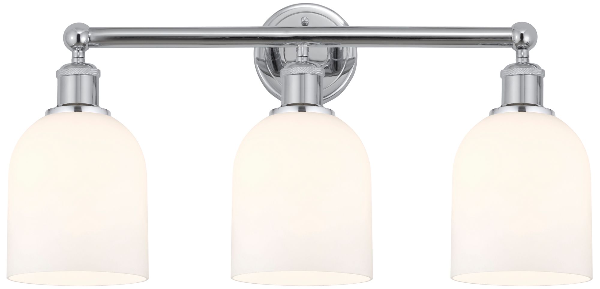 Edison Bella 23.5"W 3 Light Chrome Bath Light w/ Glossy White Shade