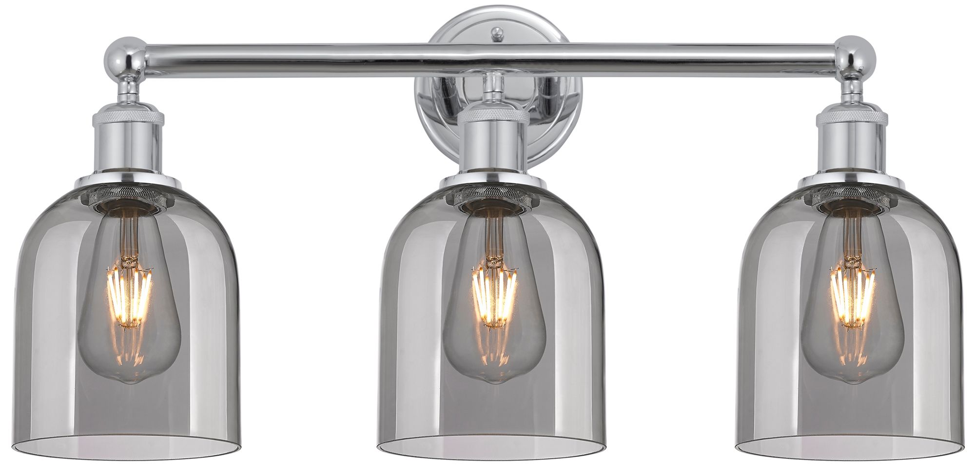 Edison Bella 23.5"W 3 Light Polished Chrome Bath Light w/ Light Smoke