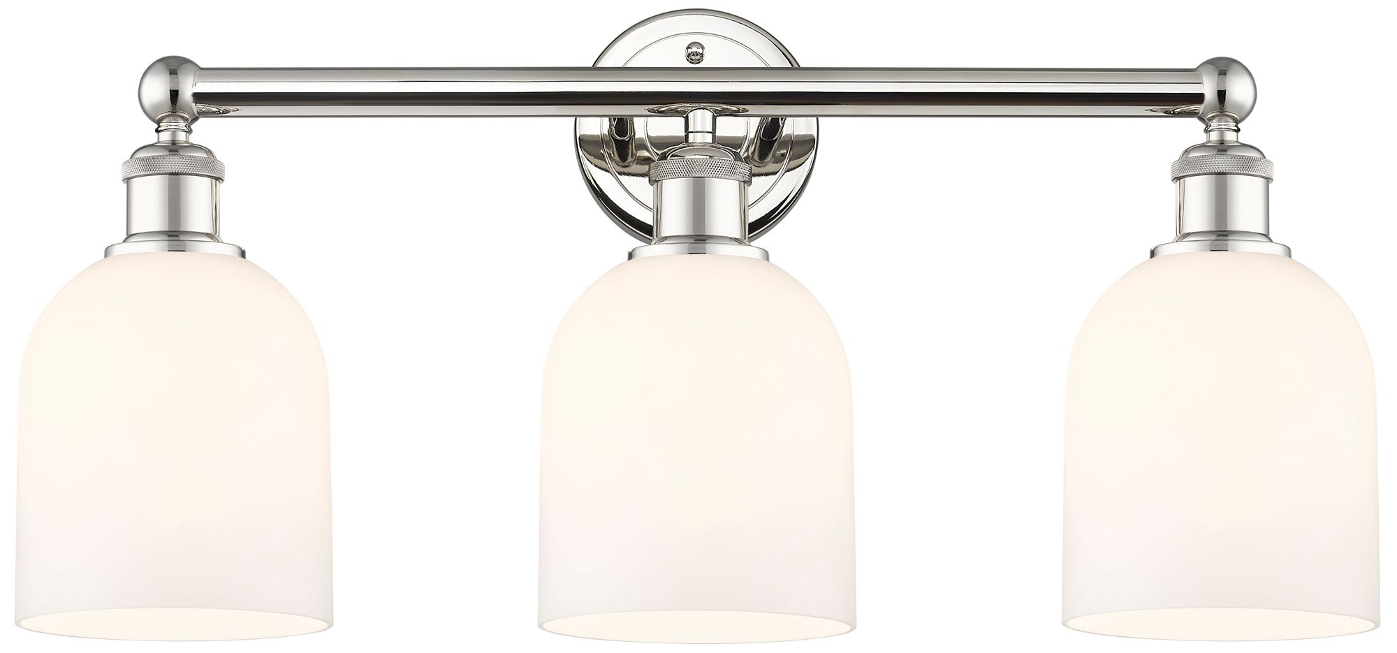 Edison Bella 23.5"W 3 Light Polished Nickel Bath Light w/ Gloss White 