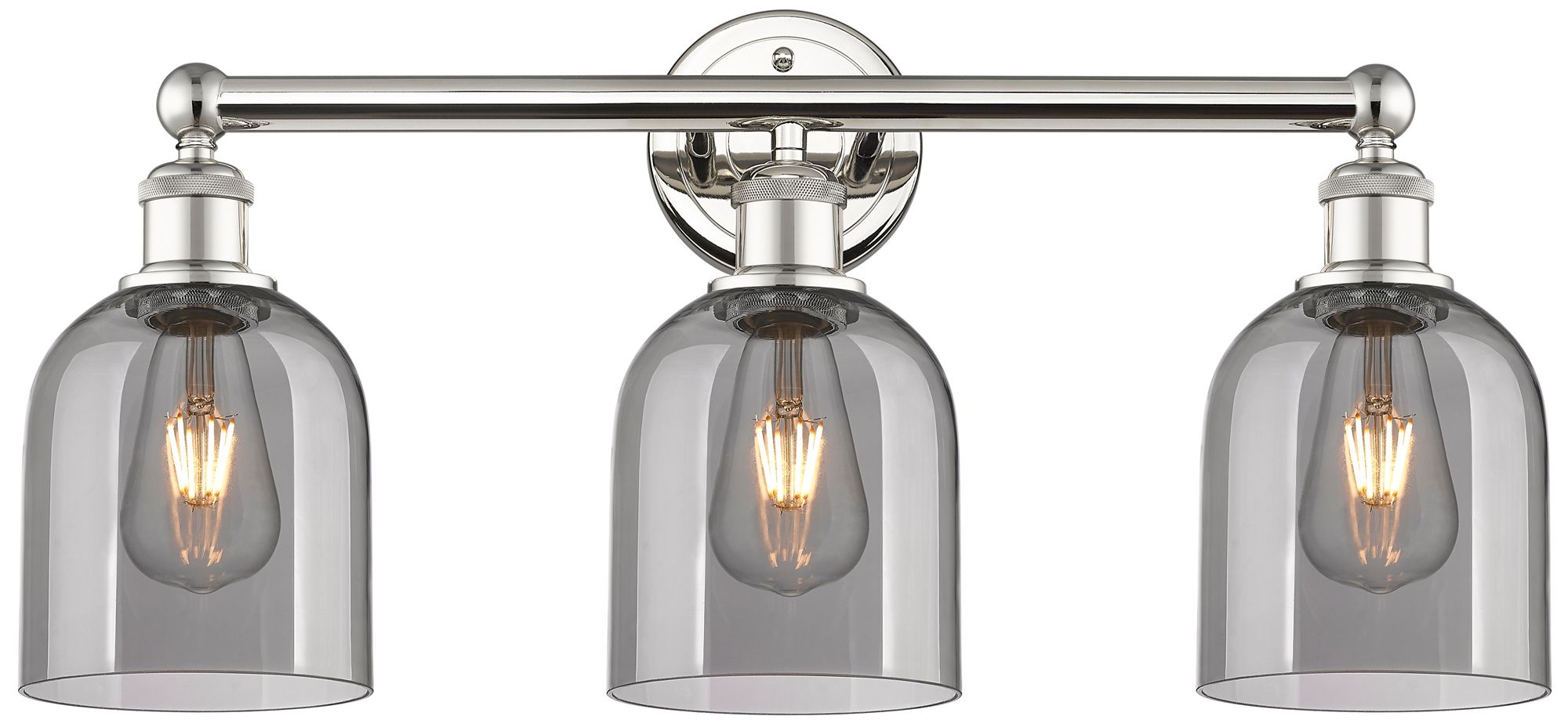 Edison Bella 23.5"W 3 Light Polished Nickel Bath Light w/ Light Smoke 