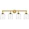 Edison Bella 32.5" Wide 4-Light Satin Gold Bath Vanity Light w/ Clear
