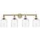 Edison Bella 32.5"W 4-Light Antique Brass Bath Vanity Light w/ Clear S