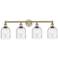 Edison Bella 32.5"W 4-Light Antique Brass Bath Vanity Light w/ Seedy S