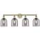 Edison Bella 32.5"W 4-Light Antique Brass Bath Vanity Light w/ Smoke S