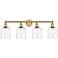 Edison Bella 32.5"W 4-Light Brushed Brass Bath Vanity Light w/ Clear S