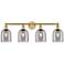 Edison Bella 32.5"W 4-Light Brushed Brass Bath Vanity Light w/ Smoke S
