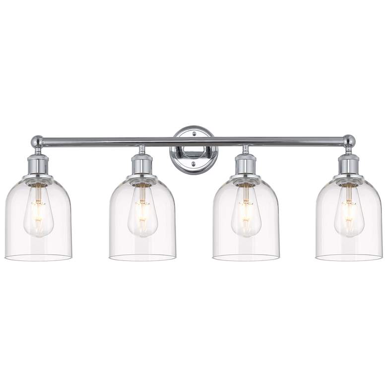 Image 1 Edison Bella 32.5"W 4-Light Chrome Bath Vanity Light w/ Clear Shade
