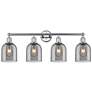 Edison Bella 32.5"W 4-Light Chrome Bath Vanity Light w/ Smoke Shade