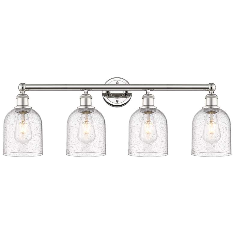 Image 1 Edison Bella 32.5"W 4-Light Polished Nickel Bath Light w/ Seedy Shade