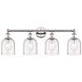 Edison Bella 32.5"W 4-Light Polished Nickel Bath Light w/ Seedy Shade