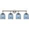 Edison Bella 32.5"W 4-Light Polished Nickel Bath Vanity Light w/ Blue