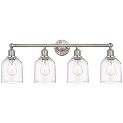 Edison Bella 32.5"W 4-Light Satin Nickel Bath Vanity Light w/ Clear Sh