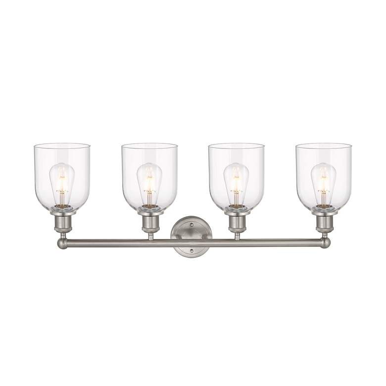 Image 2 Edison Bella 32.5"W 4-Light Satin Nickel Bath Vanity Light w/ Clear Sh more views