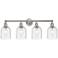 Edison Bella 32.5"W 4-Light Satin Nickel Bath Vanity Light w/ Seedy Sh