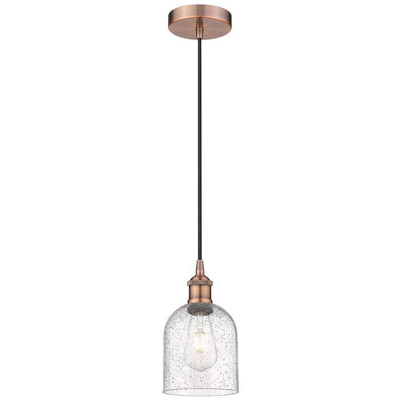 Image 1 Edison Bella 5.5" Wide Antique Copper Cord Hung Mini Pendant w/ Seedy