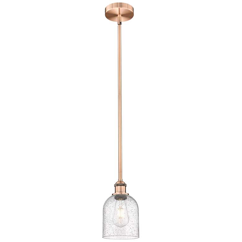 Image 1 Edison Bella 5.5" Wide Antique Copper Stem Hung Mini Pendant w/ Seedy