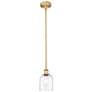 1_Edison Bella 5.5" Wide Brushed Brass Stem Hung Mini Pendant w/ Clear S