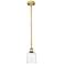 Edison Bella 5.5" Wide Brushed Brass Stem Hung Mini Pendant w/ Clear S