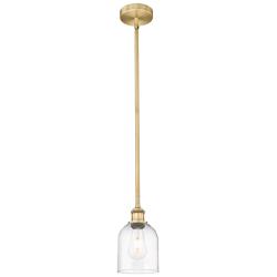 Edison Bella 5.5" Wide Brushed Brass Stem Hung Mini Pendant w/ Clear S