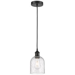 Edison Bella 5.5" Wide Matte Black Cord Hung Mini Pendant With Seedy S