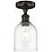 Edison Bella 5.5" Wide Oil Rubbed Bronze Semi-Flush Mount With Clear S