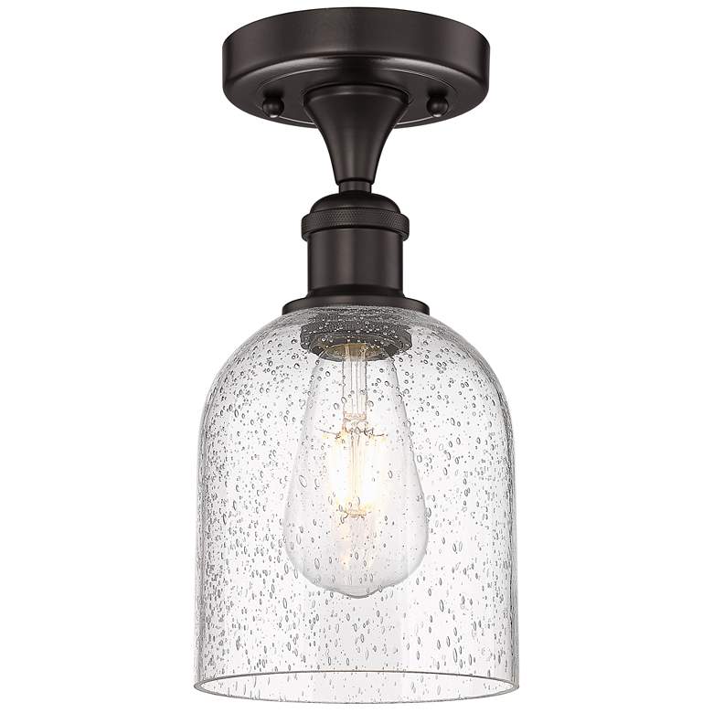 Image 1 Edison Bella 5.5" Wide Oil Rubbed Bronze Semi-Flush Mount With Seedy S