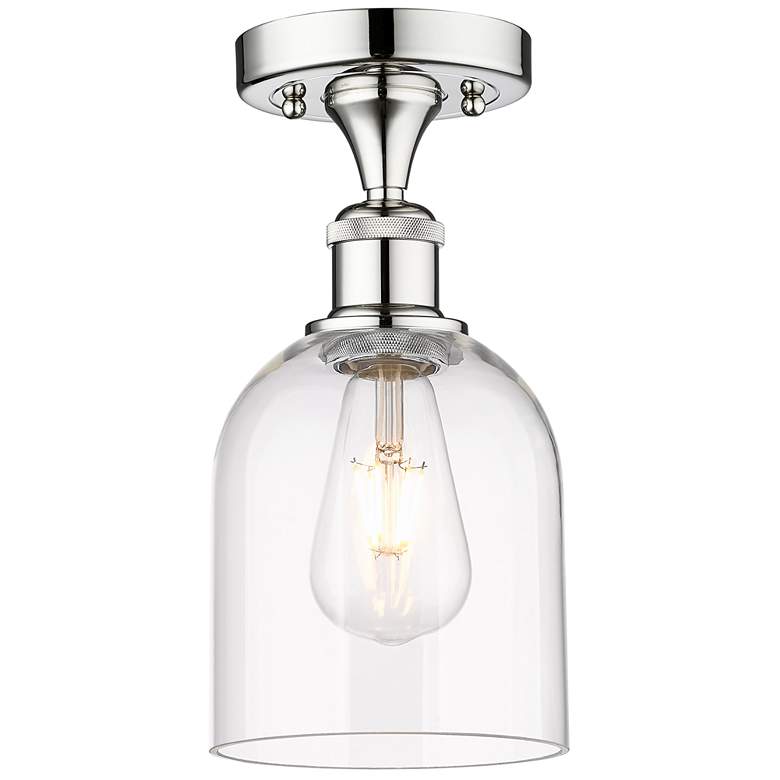Image 1 Edison Bella 5.5" Wide Polished Chrome Semi-Flush Mount With Clear Sha