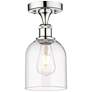 Edison Bella 5.5" Wide Polished Chrome Semi-Flush Mount With Clear Sha