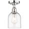 Edison Bella 5.5" Wide Polished Chrome Semi-Flush Mount With Clear Sha