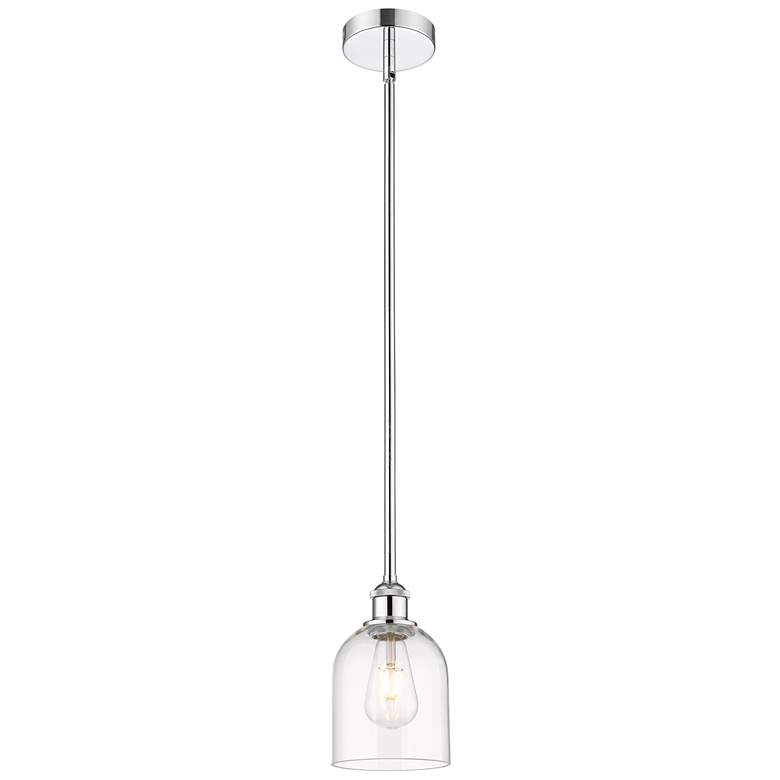 Image 1 Edison Bella 5.5" Wide Polished Chrome Stemmed Mini Pendant w/ Clear S