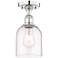 Edison Bella 5.5" Wide Polished Nickel Semi-Flush Mount With Clear Sha